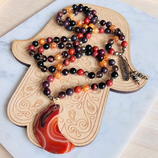 Blood Moon 108 Beads Mala Necklace