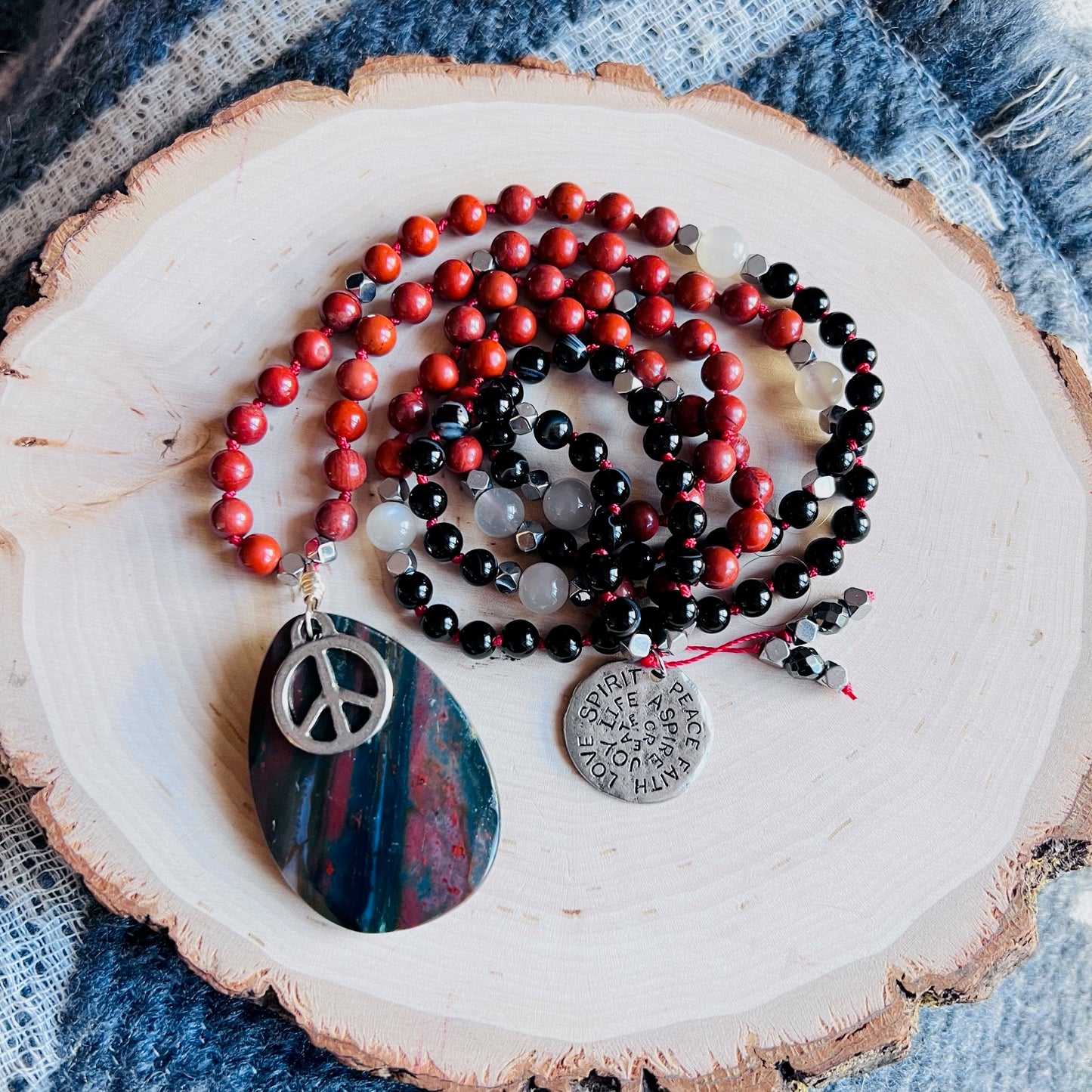 Peaceful Warrior 108 Beads Mala Necklace