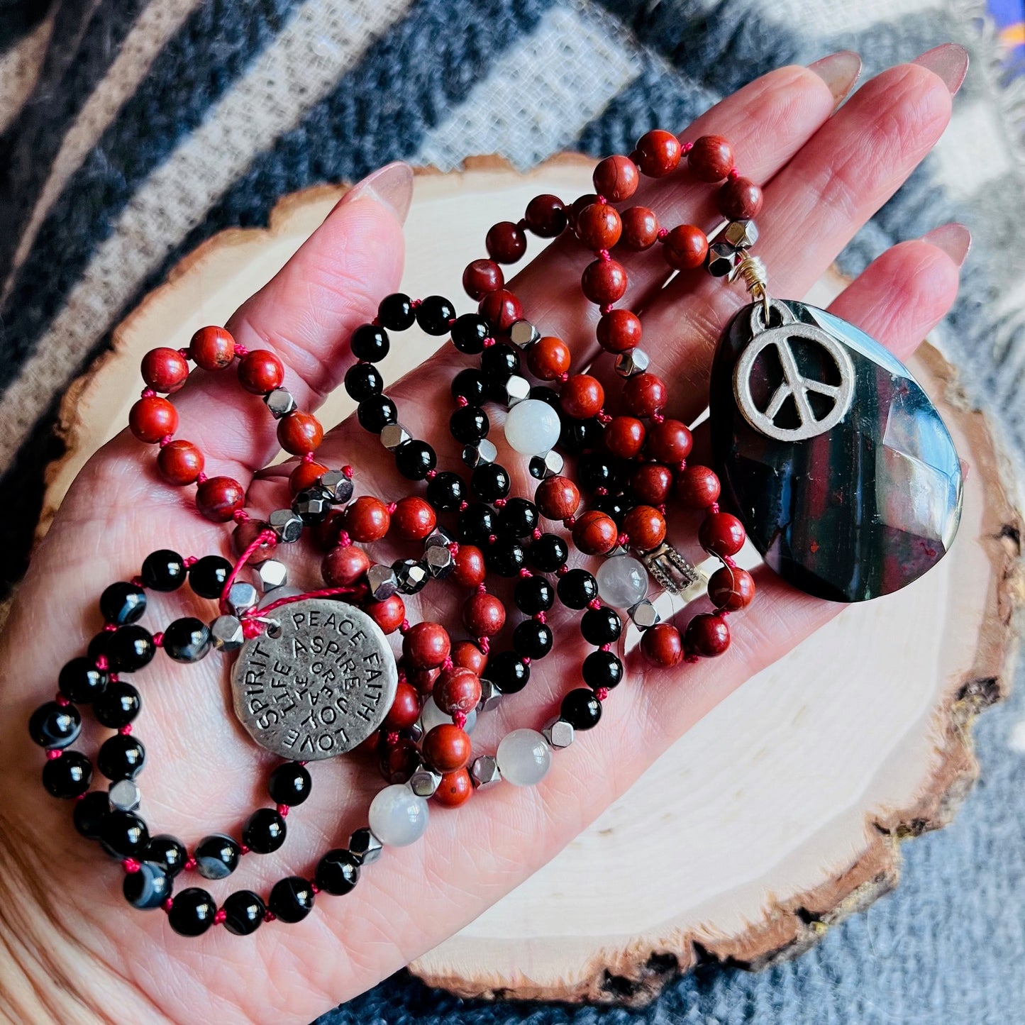 Peaceful Warrior 108 Beads Mala Necklace