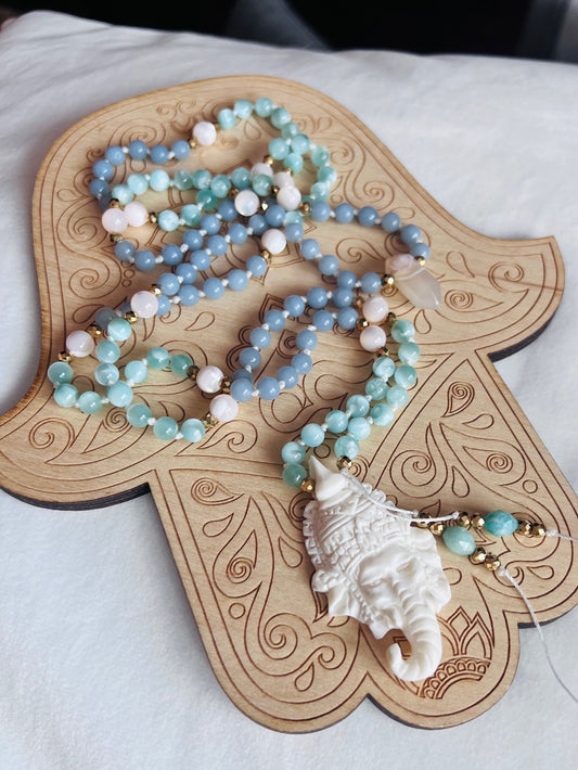 Ganesha Rising 108 Beads Mala Necklace