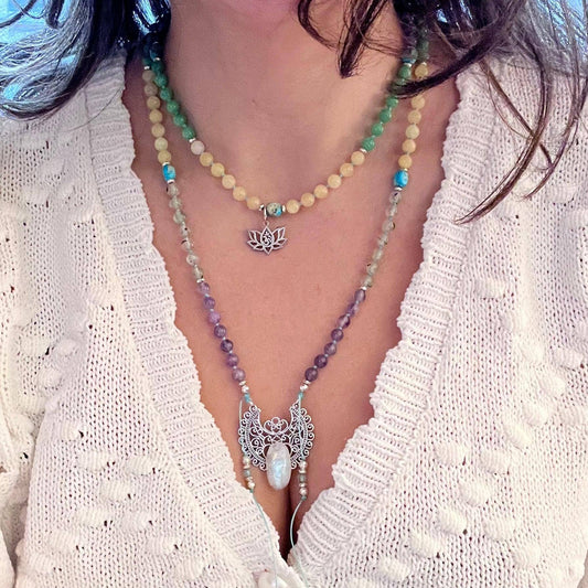 Infinite Blessings 108 Beads Mala Necklace - Mala Mia NYC