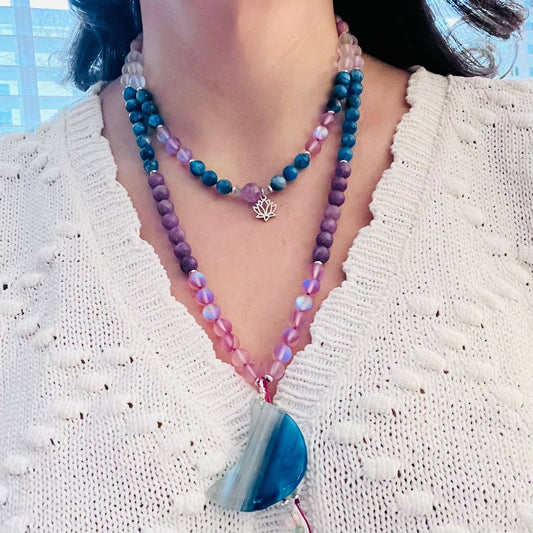 Sacred Moon 108 Beads Mala Necklace - Mala Mia NYC