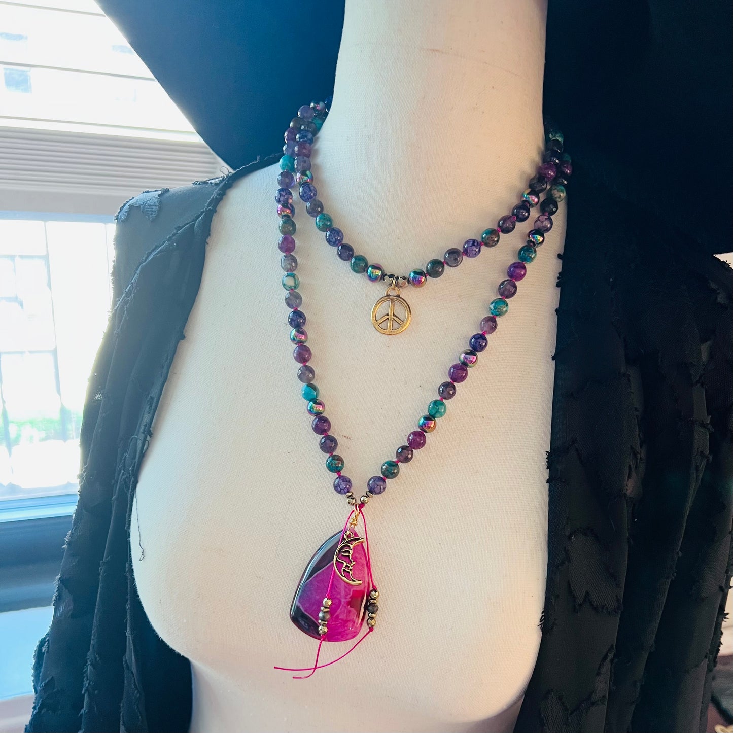 Moon Enlightenment 108 Beads Mala Necklace