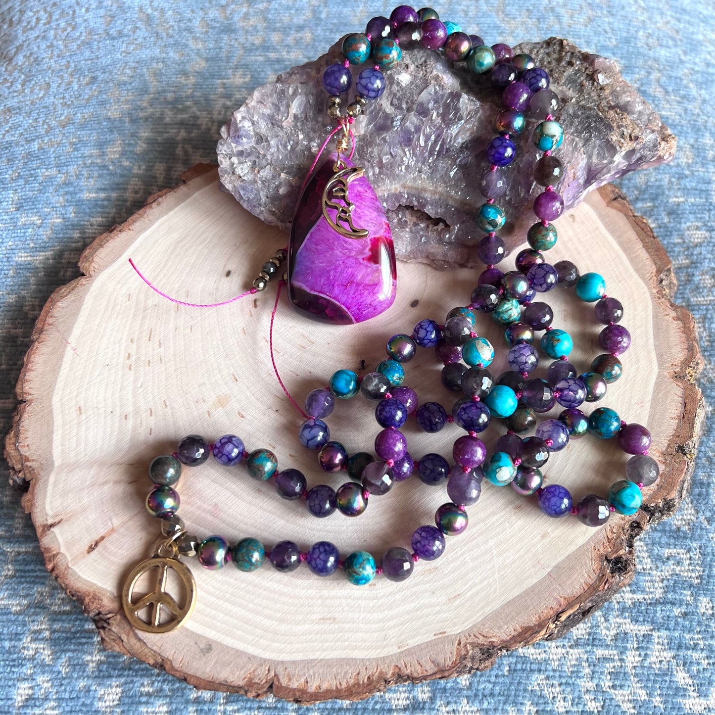 Moon Enlightenment 108 Beads Mala Necklace