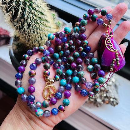 Moon Enlightenment 108 Beads Mala Necklace