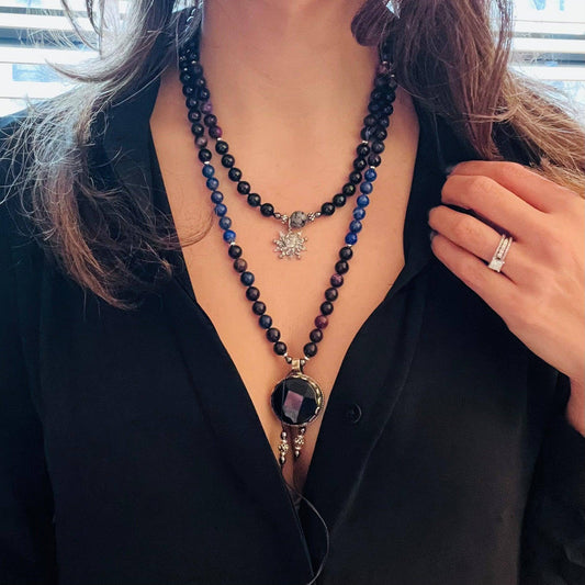 Infinite Galaxies 108 Beads Mala Necklace - Mala Mia NYC
