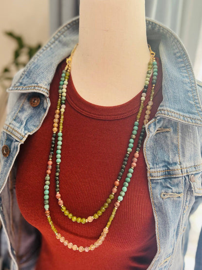 Clear Vision Triple Strand Convertible Mala Necklace - Mala Mia NYC